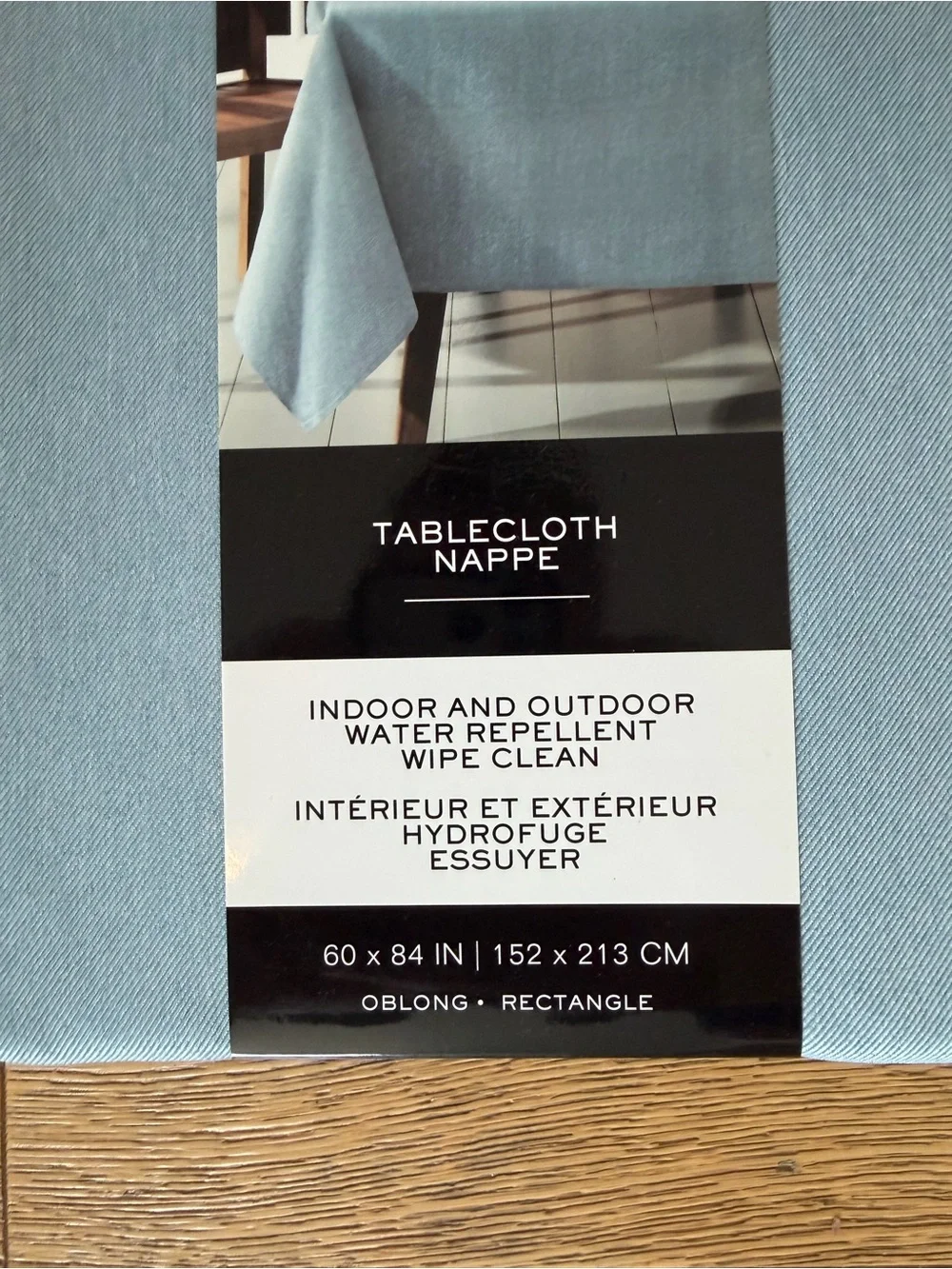 Ralph Lauren Denim Light Pale Blue Water-Repellent Tablecloth Rectangle 60x84
